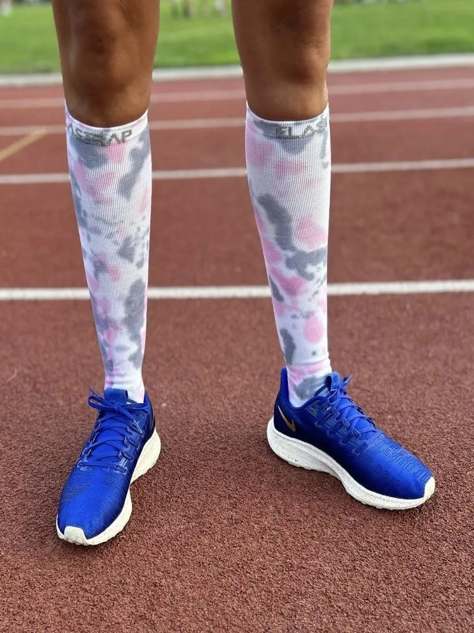 Elastrap chaussettes compression hautes gris rose 37-42