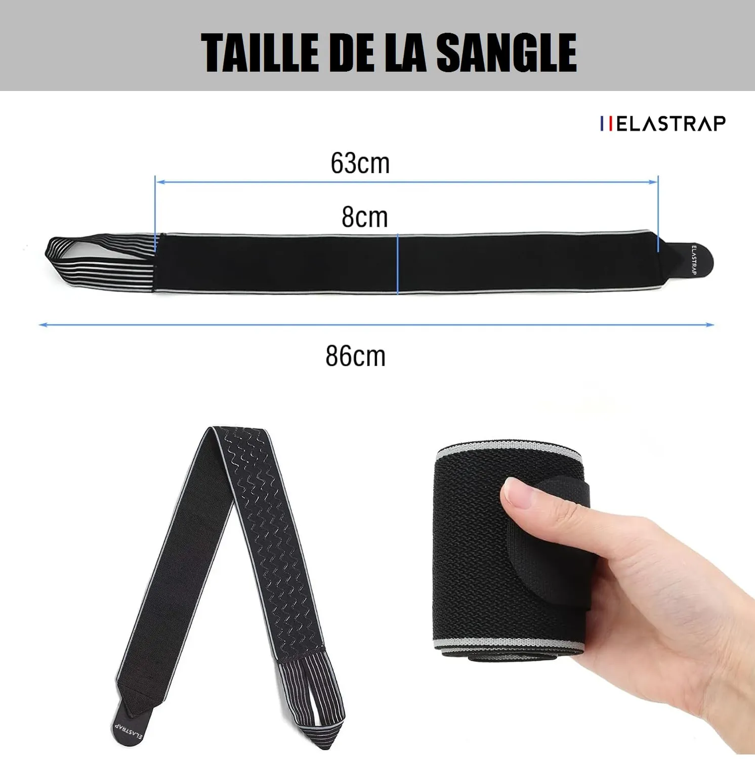 Elastrap chevillère réglable cheville noir taille unique