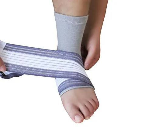Elastrap chevillère ligamentaire grise blanche réglable scratch