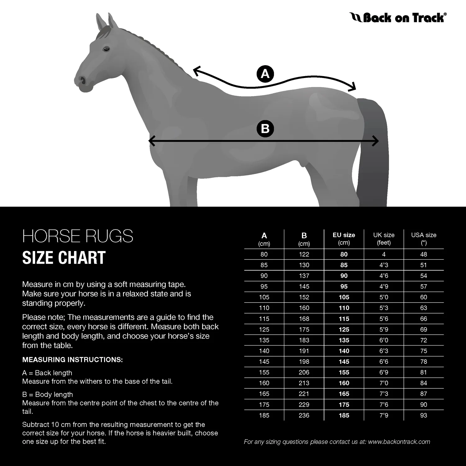 Back on Track Edward couverture cheval laine noire 145 cm