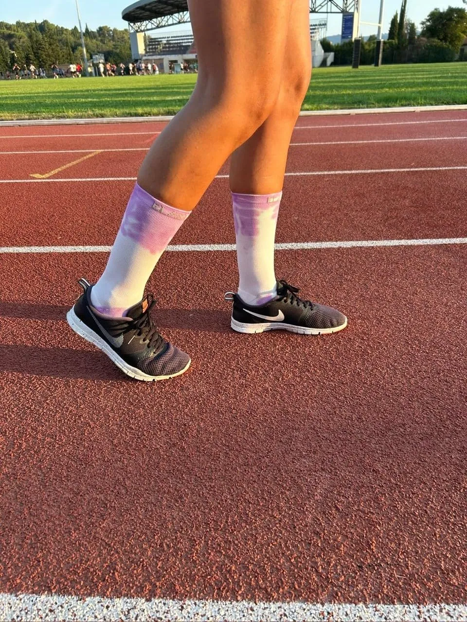 Elastrap chaussettes sport pourpre-beige 37-42