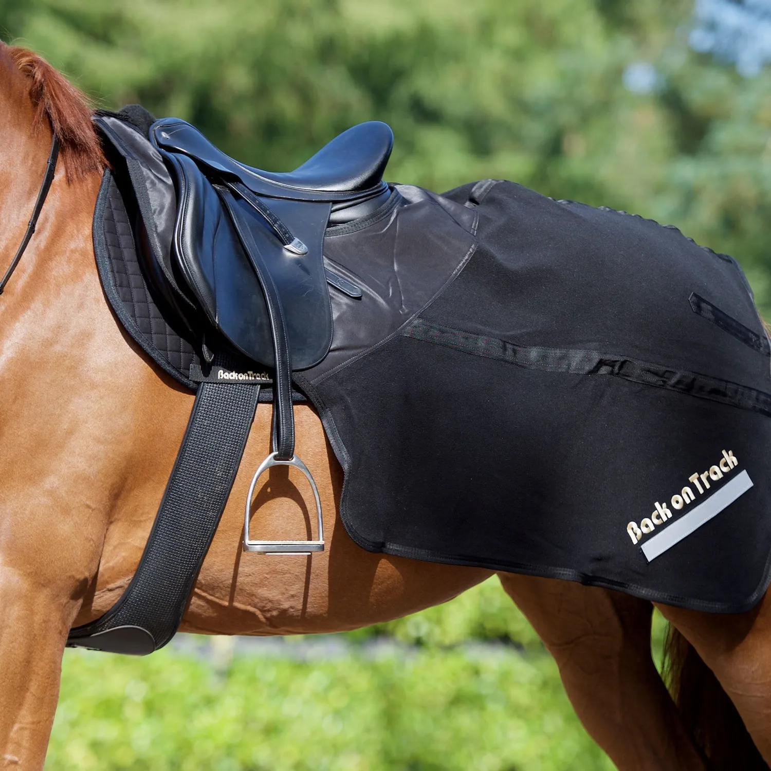 Back on Track Supreme couvre-reins cheval noir 145 cm polaire