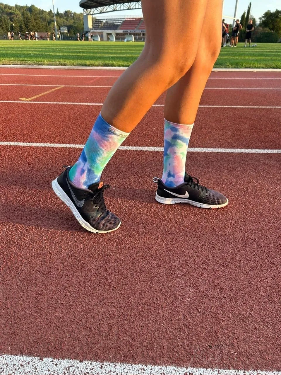 Elastrap Aero chaussettes compression 43-48 bleu vert rose