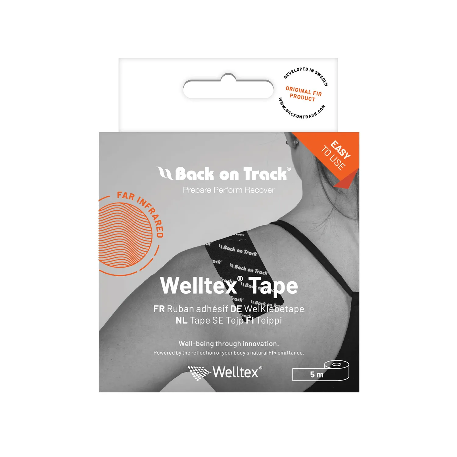 Back on Track Welltex Tape bande soutien noir 5 m récup