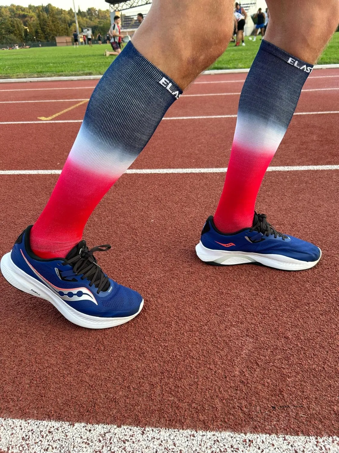 Elastrap chaussettes sport hautes bleu-blanc-rouge 43-48