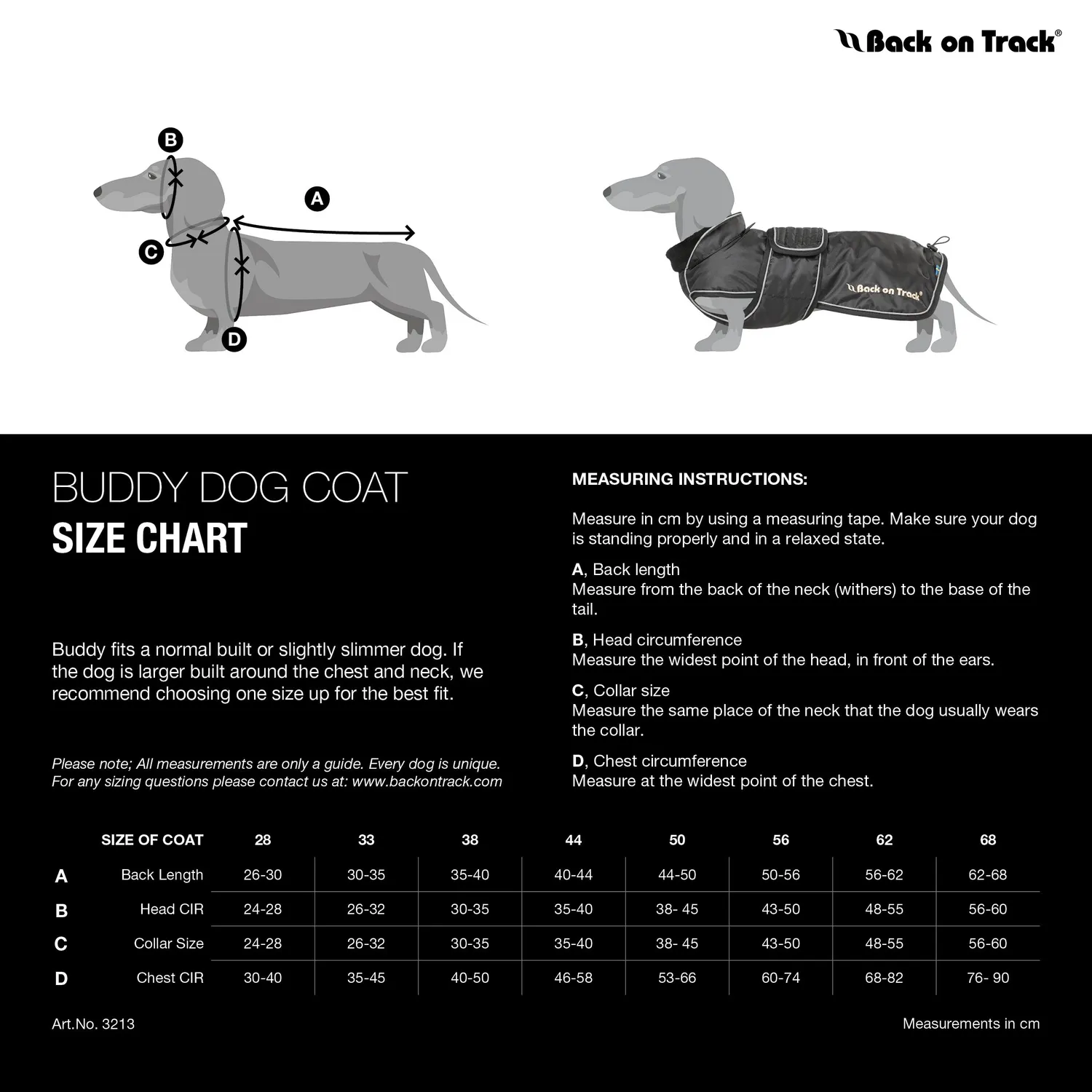 Back on Track Buddy manteau chien noir 44 cm