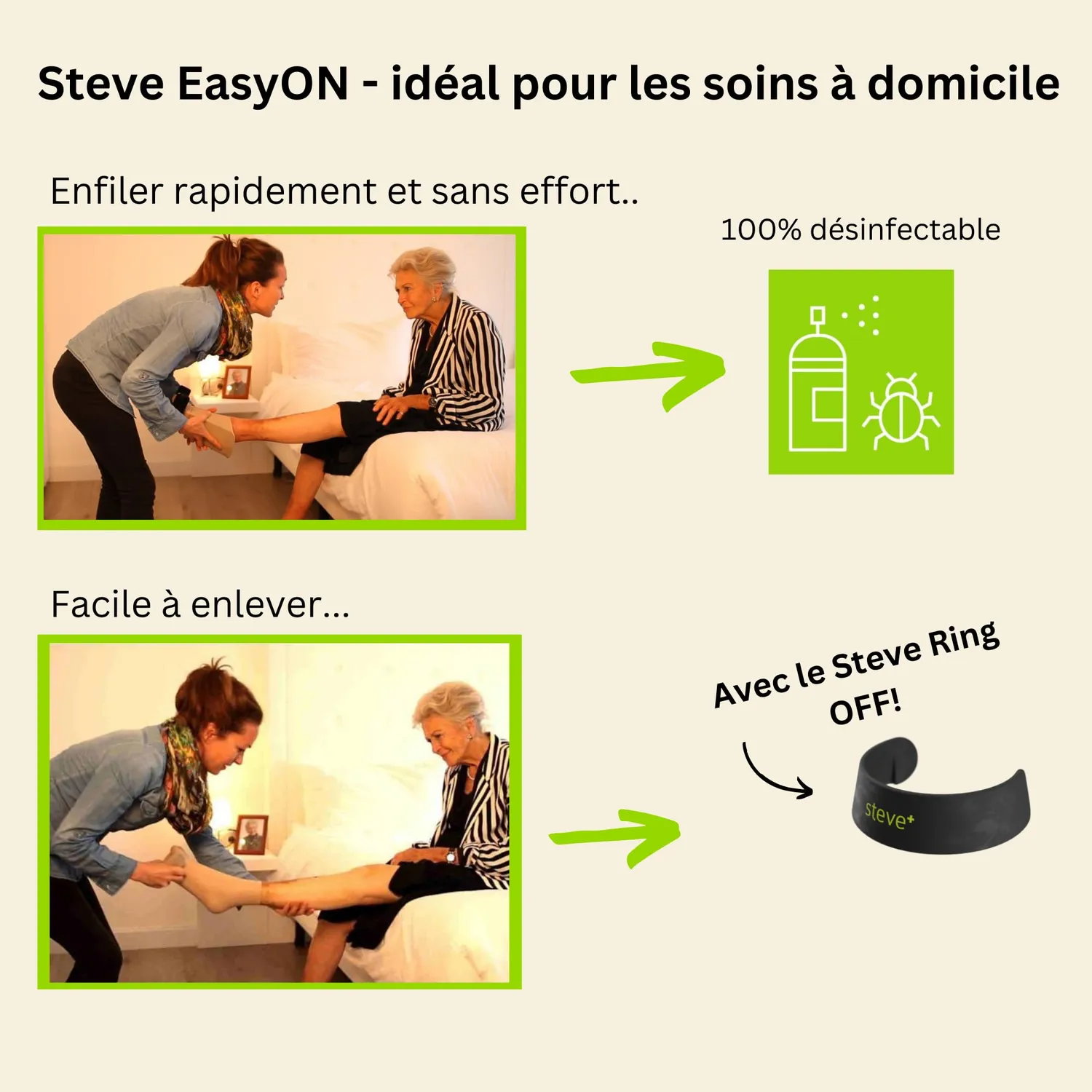 Steve EasyON enfile-bas chaussettes XS mollet 25-29 cm
