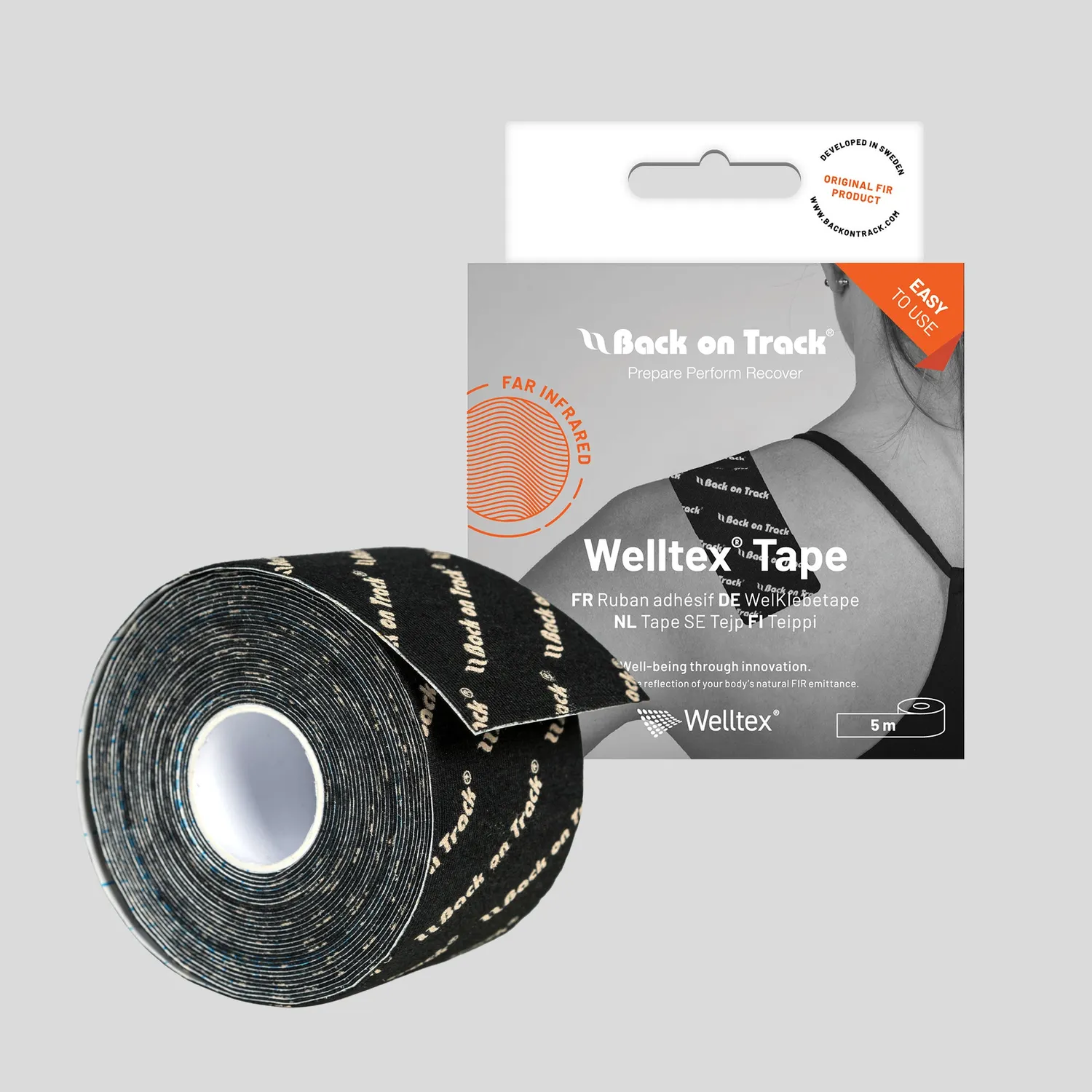 Back on Track Welltex Tape bande soutien noir 5 m récup