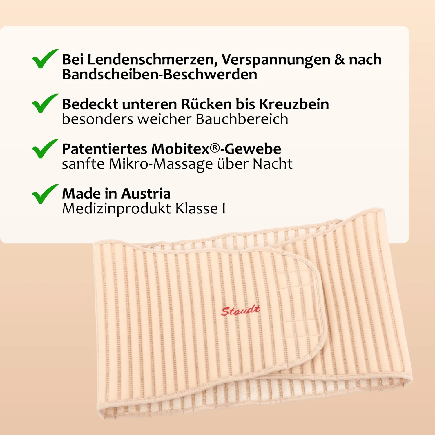 Staudt Rücken-Manschette manchette dos thérapeutique