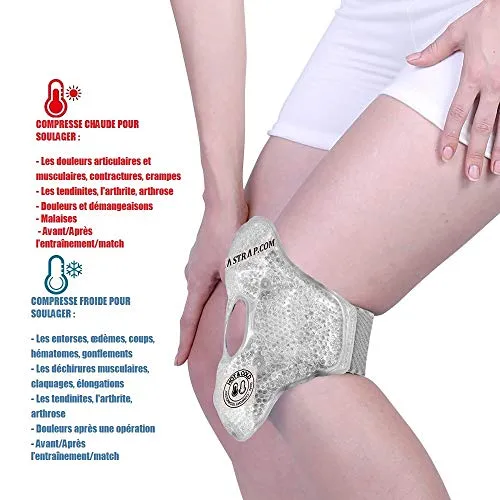 ELASTRAP Poche Gel Genou Chaud Froid 30x21cm avec Genouillère
