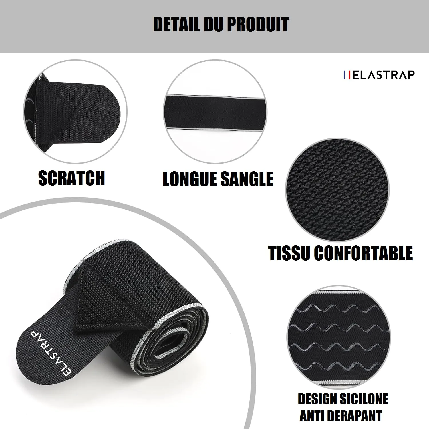 Elastrap chevillère réglable cheville noir taille unique