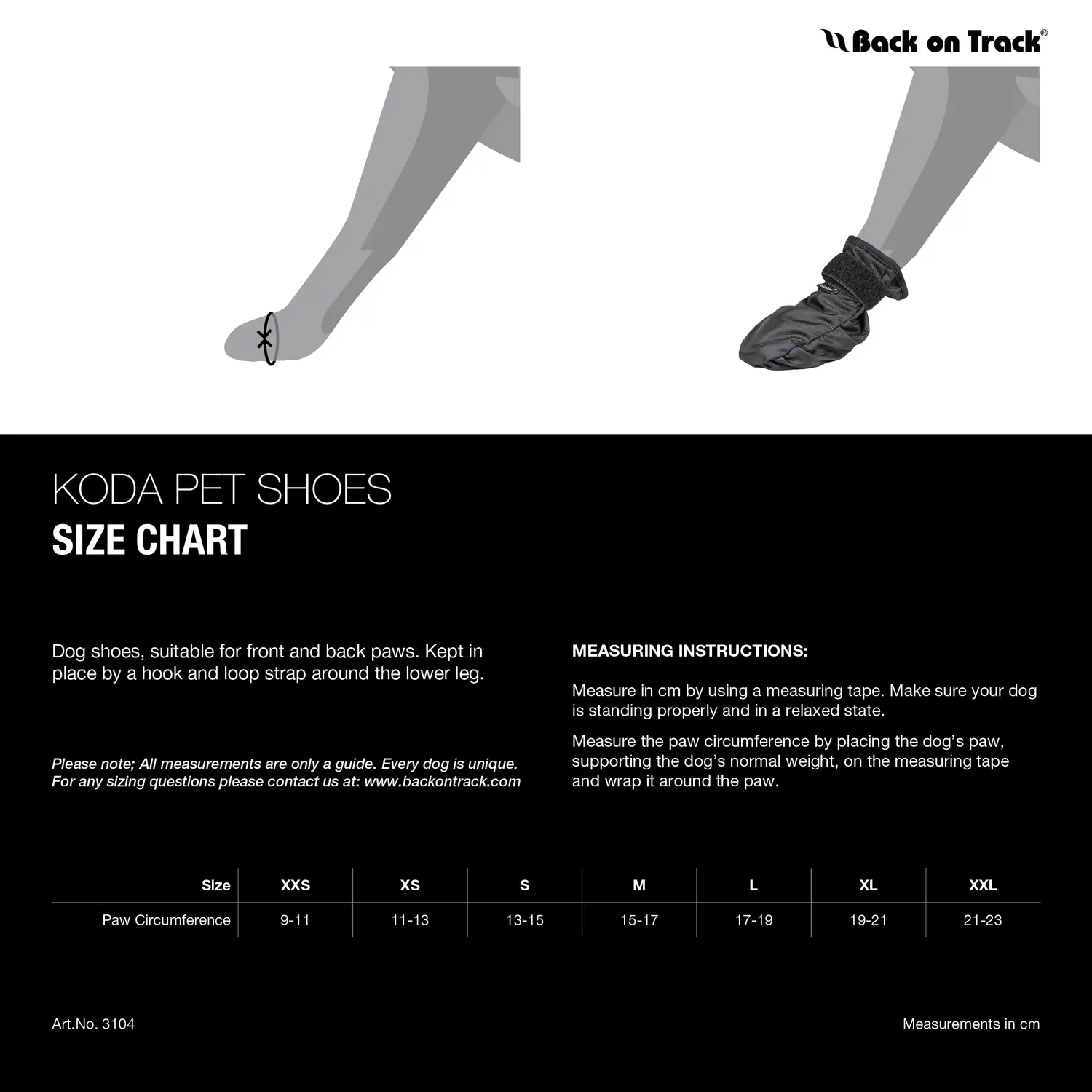 Back on Track Koda chaussures chien noires paire antidérapantes