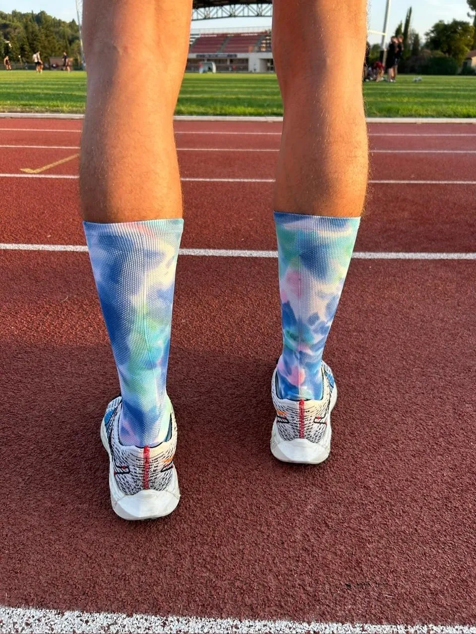 Elastrap Aero chaussettes compression 43-48 bleu vert rose