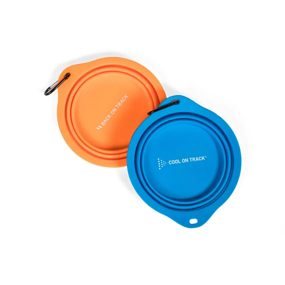 Back on Track gamelle chien silicone pliable orange mousqueton