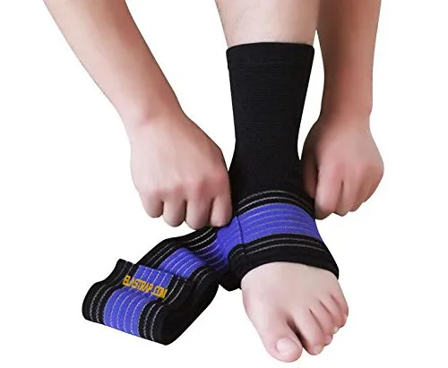 ELASTRAP chevillère + sangle bleu/noir tendinite Achille
