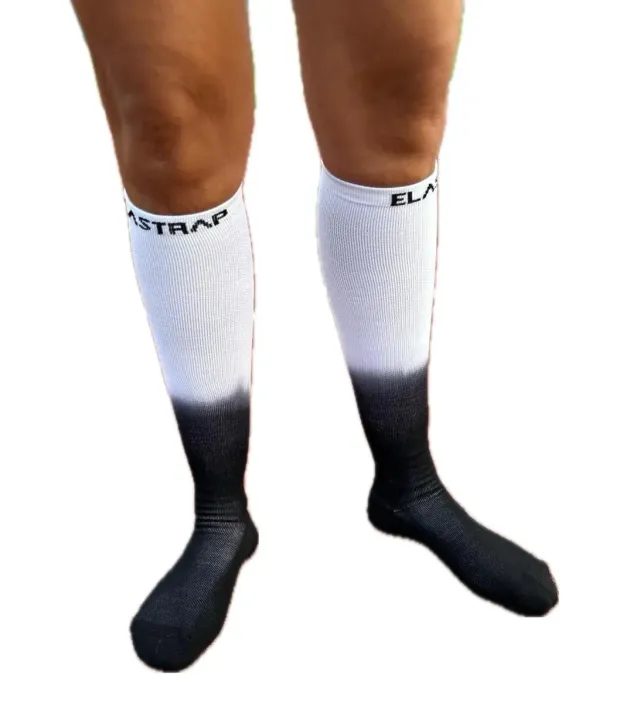 ELASTRAP chaussettes de compression hautes Black White 43-48 effort
