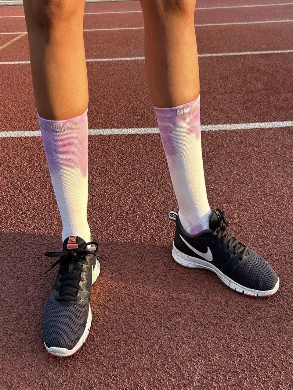 Elastrap chaussettes sport pourpre-beige 37-42