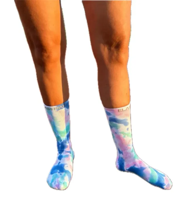 Elastrap Aero chaussettes compression 43-48 bleu vert rose