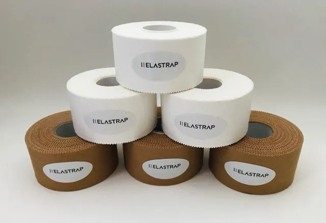 ELASTRAP Bande Strapping Rigide Lot 3 Rouleaux 2 Marron 1 Blanc