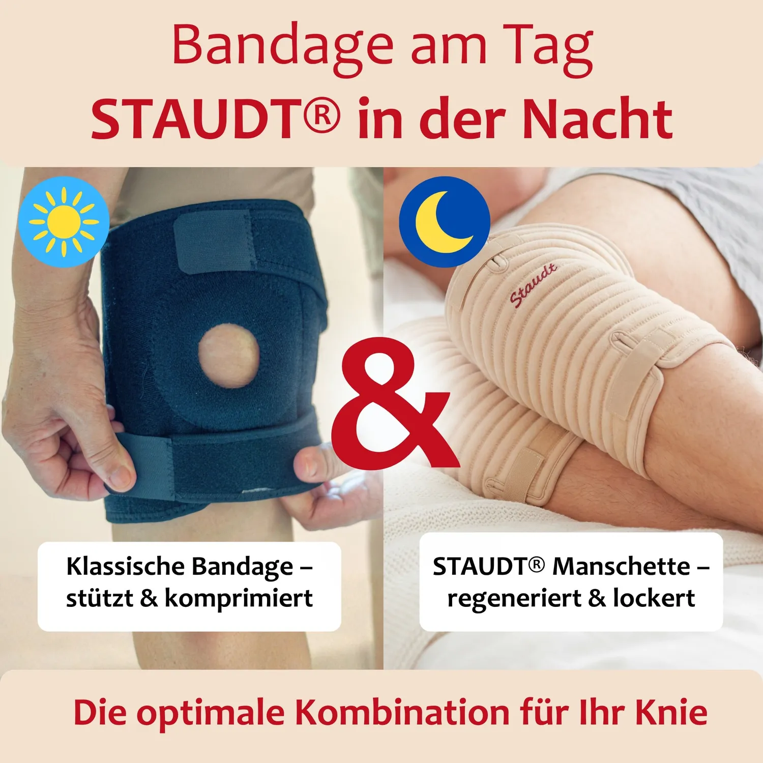 Staudt manchette genou thérapie chaud froid M