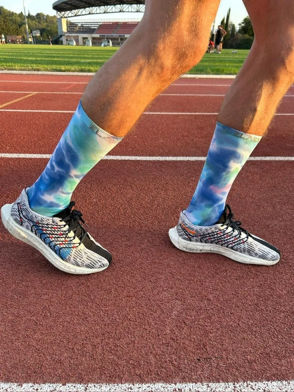 Elastrap Aero chaussettes compression 43-48 bleu vert rose