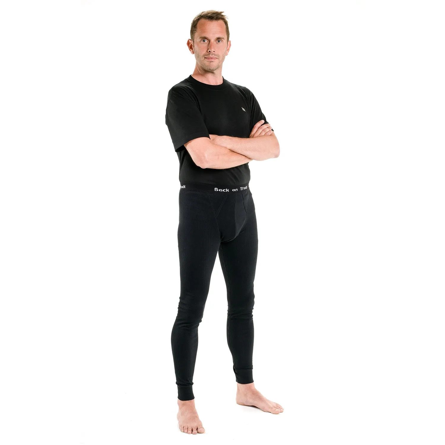 Back on Track Long Johns collant thermique homme noir coton