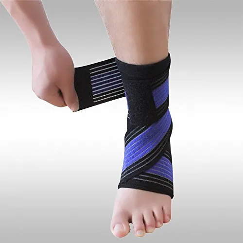 ELASTRAP chevillère + sangle bleu/noir tendinite Achille
