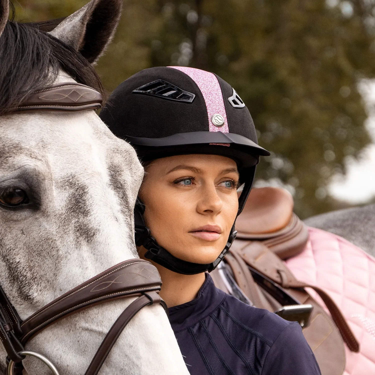 Back on Track EQ3 Lynx casque équitation rose M pailleté