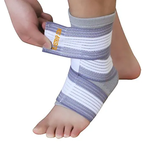 Elastrap chevillère ligamentaire grise blanche réglable scratch