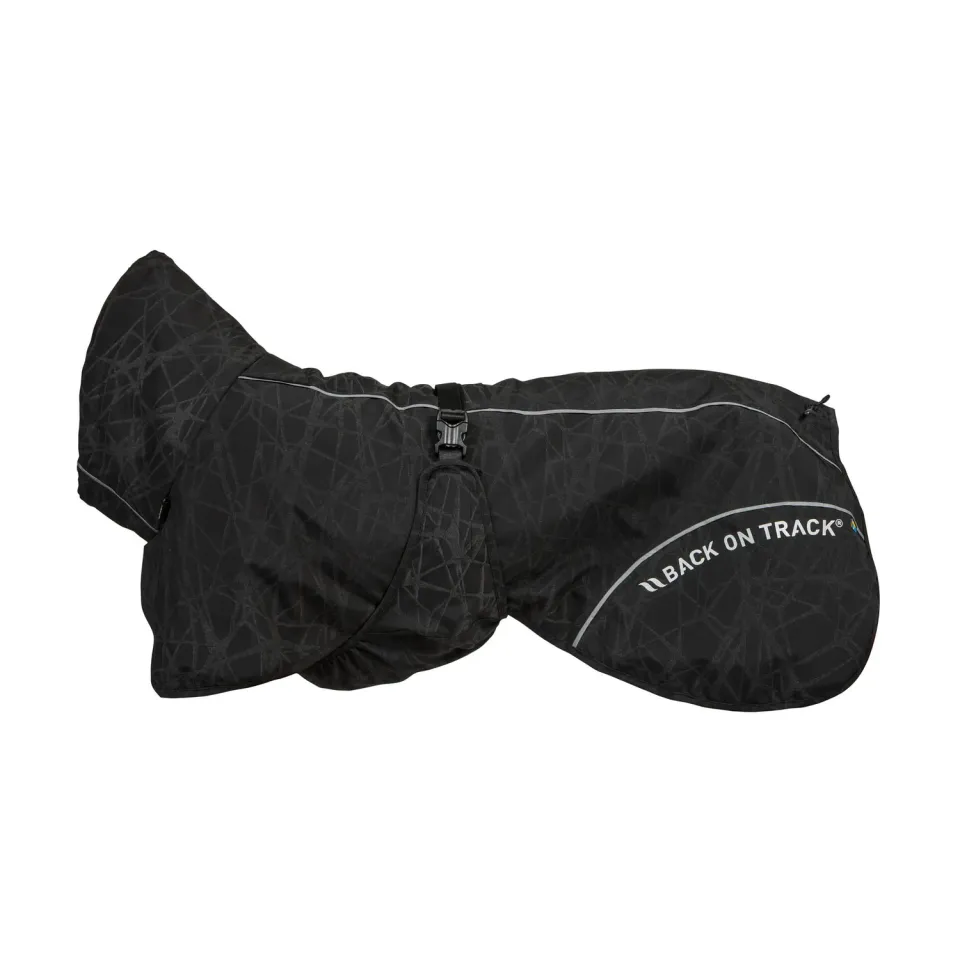 Back on Track Bay manteau pluie chien noir queue haute