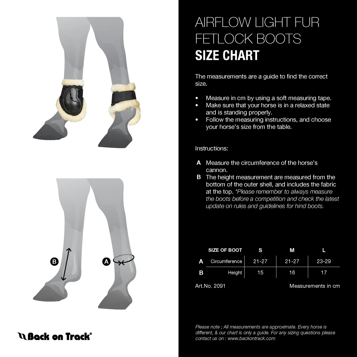 Back on Track Airflow Light Fur protège-boulets fourrure noir circulation