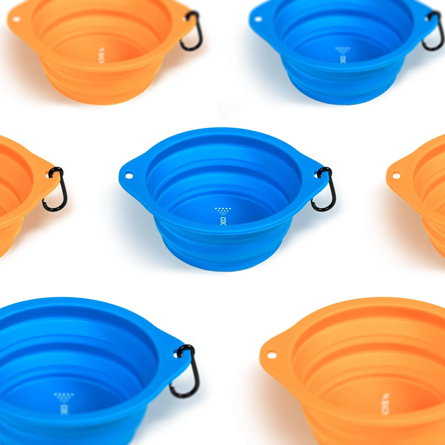 Back on Track gamelle chien silicone pliable orange mousqueton