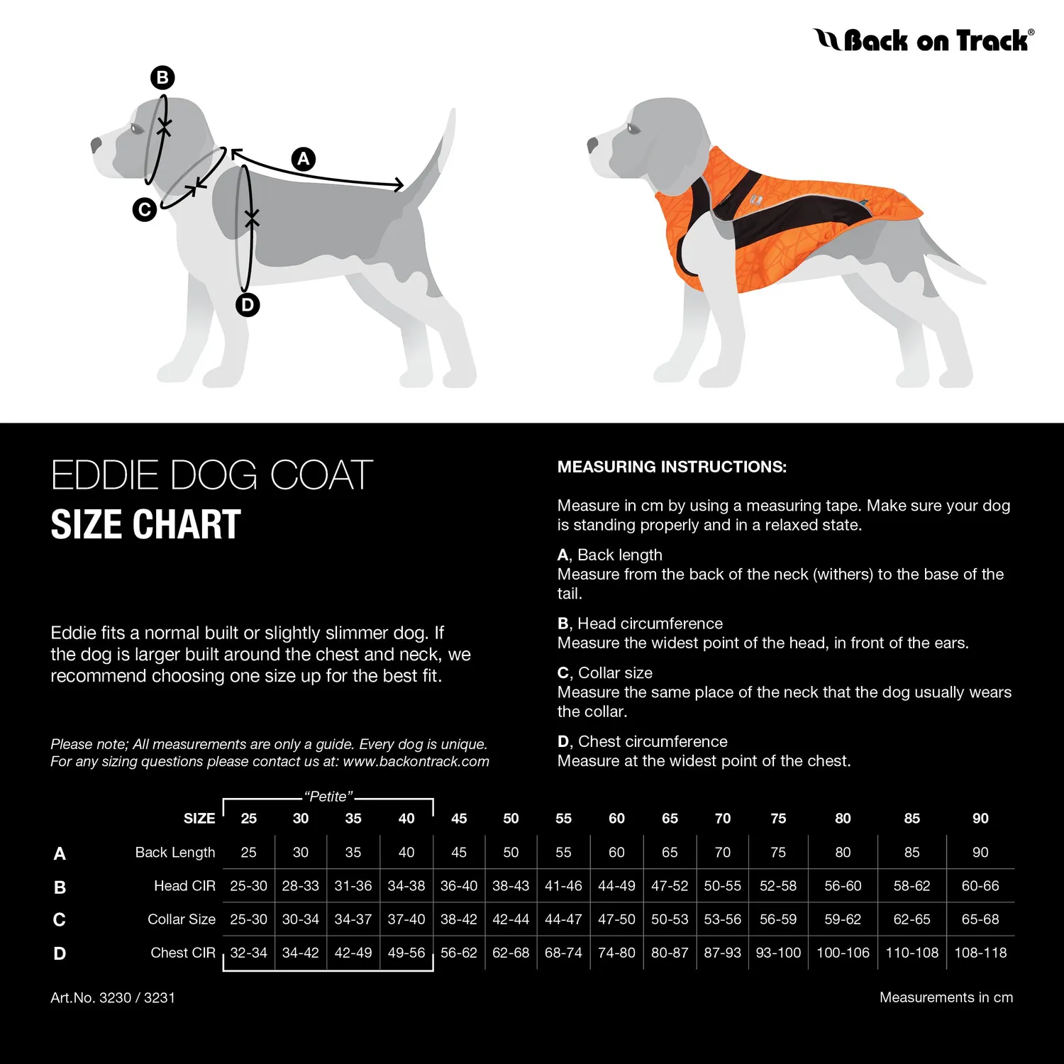 Back on Track Eddie pull pour chien orange réfléchissant