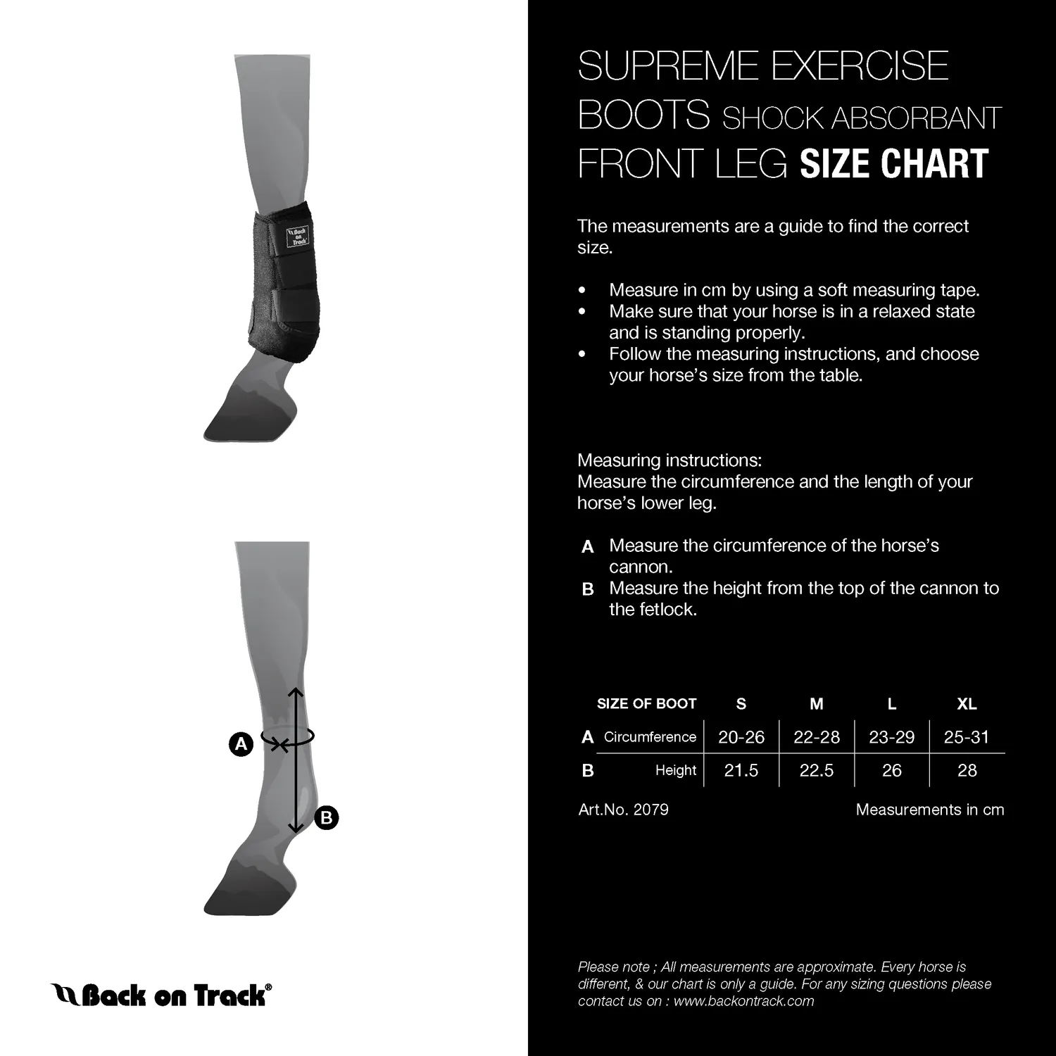 Back on Track Royal guêtres exercice noires S tendon