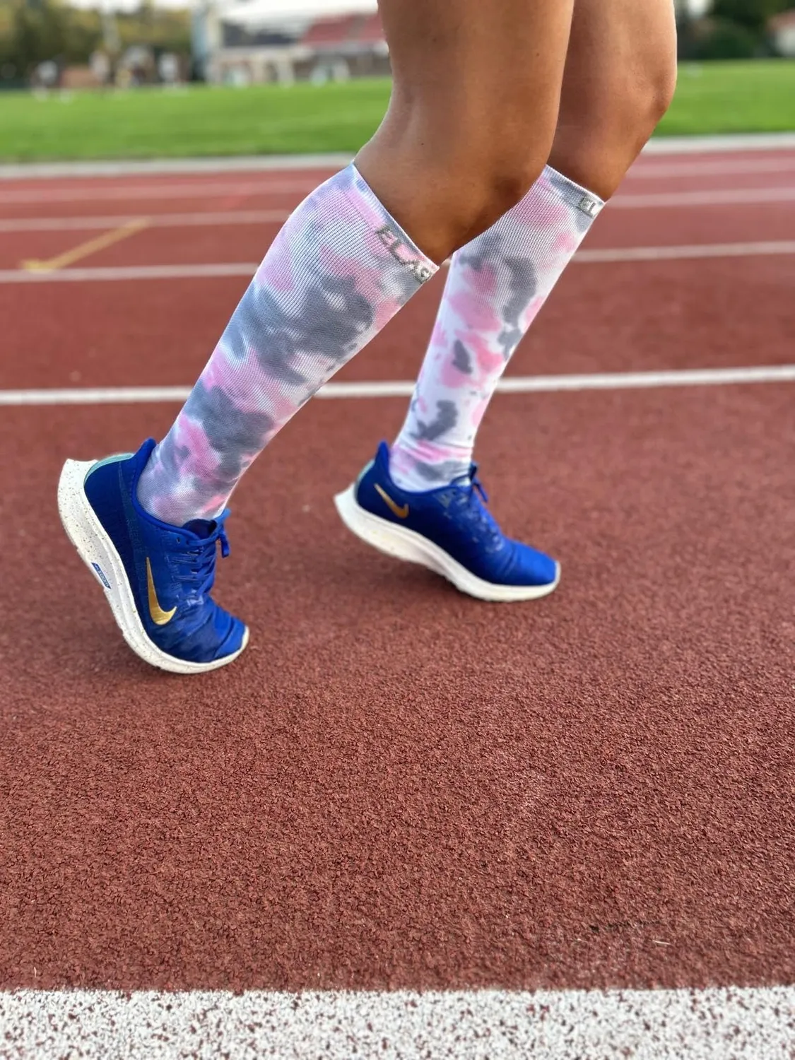 Elastrap chaussettes compression hautes gris rose 37-42