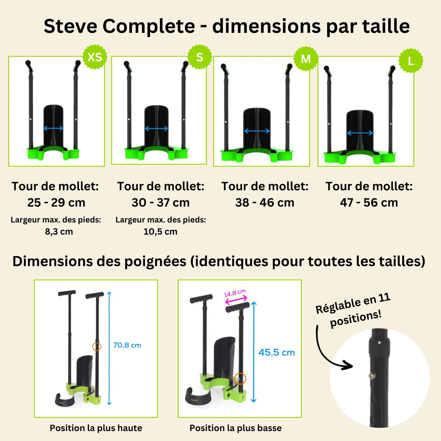 Steve Complete enfile-bas contention L mollet 47-56 cm