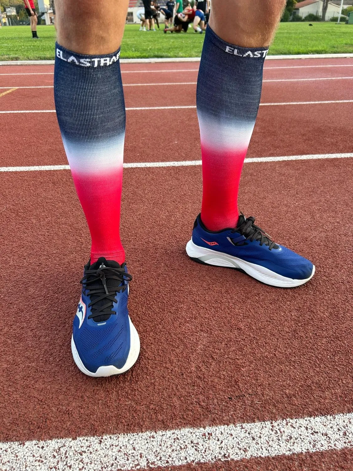 Elastrap chaussettes sport hautes bleu-blanc-rouge 43-48
