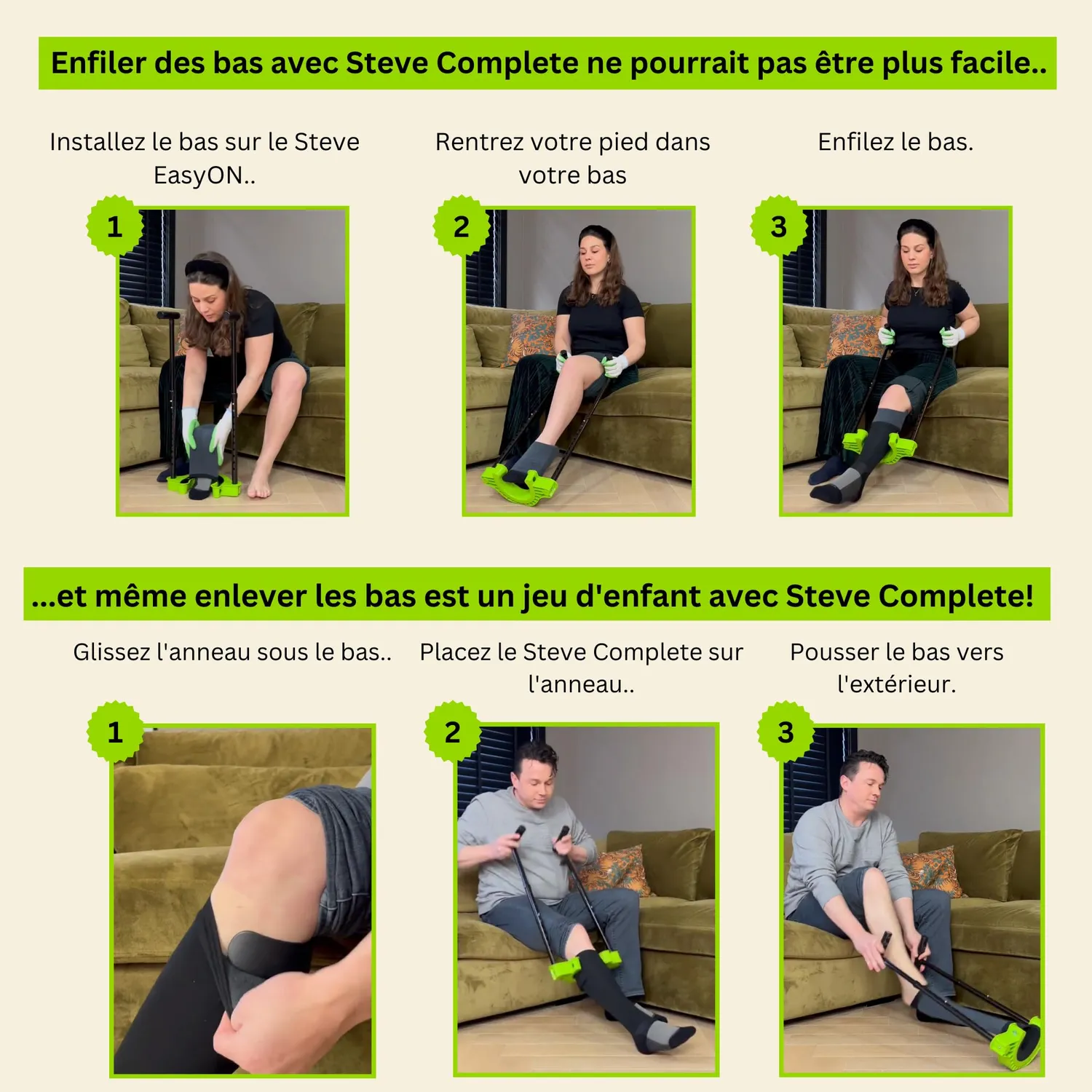 Steve Complete enfile-bas contention L mollet 47-56 cm