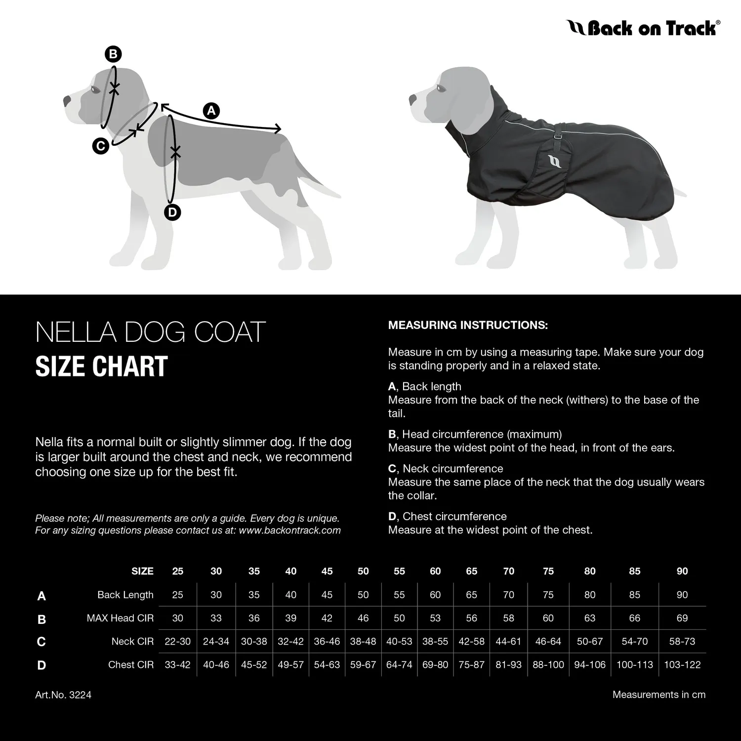 Back on Track Nella All Weather Dog Coat manteau chien noir