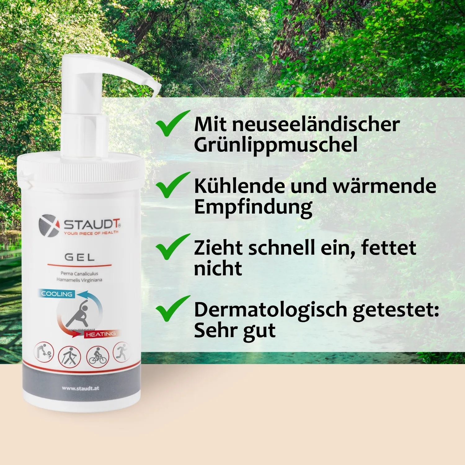 Staudt Gel articulaire 500 ml pompe effort